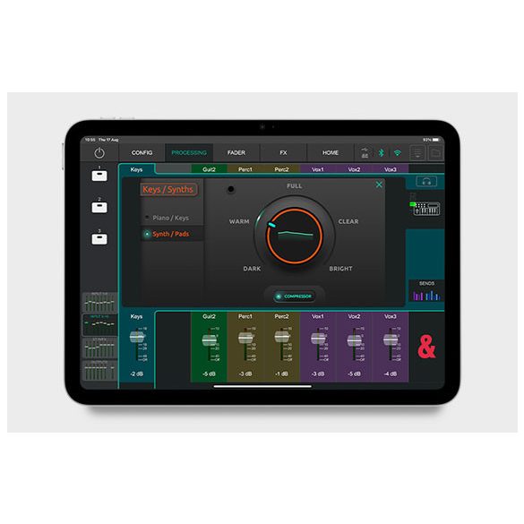 Allen&Heath CQ18T 18csatornás digitális keverőpult, dedikált Wi-Fi antenna, 16mikrofon/vonal bemenettel lokálisan, 6Mix + LR kimenet, 4FX, Bluetooth bemenet, SD kártya/USB felvételi lehetőség
