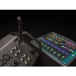   Allen&Heath CQ20B 20csatornás digitális keverőpult, dedikált Wi-Fi antenna,16mikrofon/vonal bemenettel lokálisan, 2Hi-Z bemenet, 2sztereo TRS bement, 6Mix + LR kimenet, 4FX, Bluetooth bemenet, SD kárt