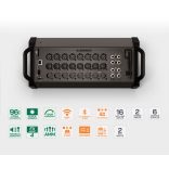Allen&Heath CQ20B 20csatornás digitális keverőpult, dedikált Wi-Fi antenna,16mikrofon/vonal bemenettel lokálisan, 2Hi-Z bemenet, 2sztereo TRS bement, 6Mix + LR kimenet, 4FX, Bluetooth bemenet, SD kárt