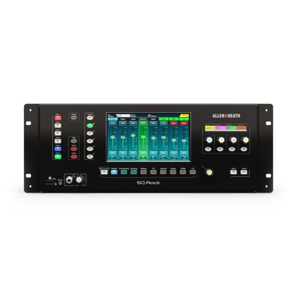 Allen&Heath SQ-RACK Rackformátumú digitális keverőpult 16mikrofon bemenettel lokálisan, 48 processzálható csatorna, 12 sztereó Mix + LR kimenet