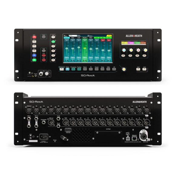Allen&Heath SQ-RACK Rackformátumú digitális keverőpult 16mikrofon bemenettel lokálisan, 48 processzálható csatorna, 12 sztereó Mix + LR kimenet