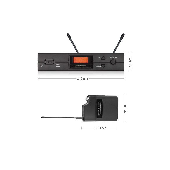 Audio-Technica ATW-2110B, 2000 SERIES zsebadós vezetéknélküli készlet, D-sáv