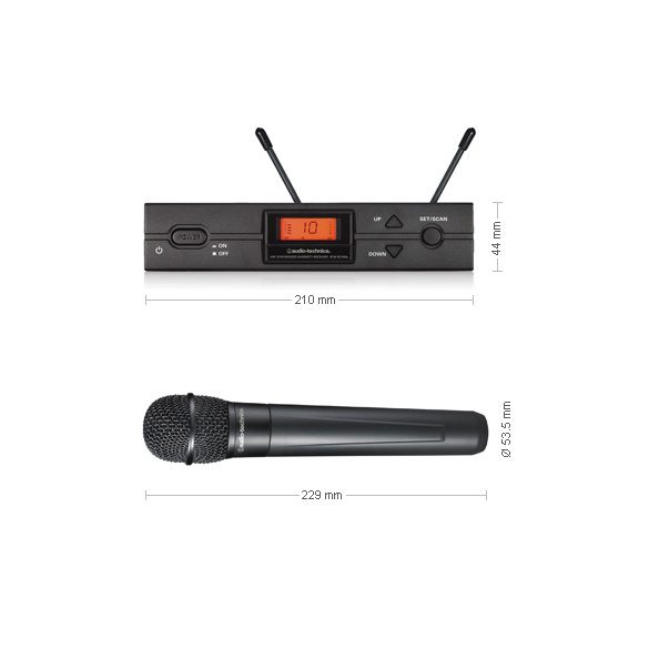 Audio-Technica ATW-2120BD, 2000 SERIES kéziadós vezetéknélküli mikrofon készlet PRO41 kardioid dinamikus mikrofonfejjel, D-sáv