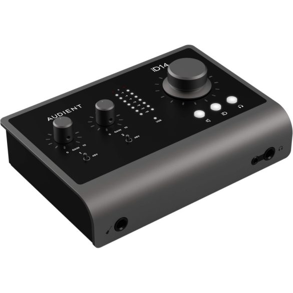 Audient iD14MK2, 24-bit/96 kHz USB3.0 BUS powered audió interface, 2x Class-A Audient Console Mic Preamp