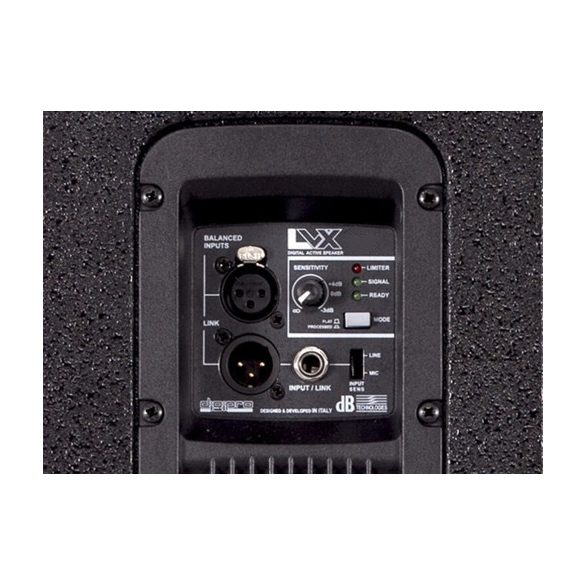 dB Technologies LVX 12két utas aktív hangdoboz, beépített erősítővel, 800W RMS, 1x12" + 1x2" hangszóróval