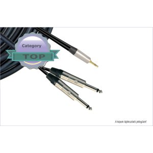 Garry GY-P35J2J2  PROFI inzert kábel 3,5mm TRS (st JACK) -  2x6,3mm TS (mono JACK) 2m