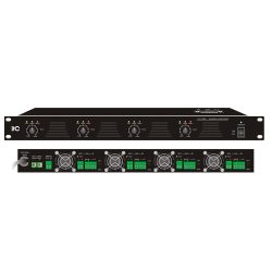   ITC T4120DSA Digitális végerősítő 4 csatorna 4x120W 100V/4ohm 1U előlapi hangerőszabályzó