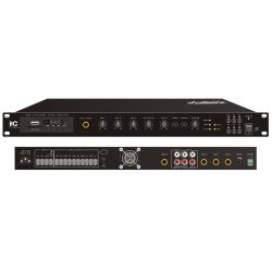   ITC TB240DTB Digitális Keverőerősítő USB/SD/TUNER/Bluetooth, 4 mic (phoenix), 2 AUX, fantom táp, REC funkció, 240W 100V/4 ohm, 1U