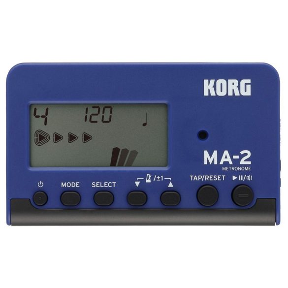 KORG MA-2-BLBK,digitális metronóm, 8 ritmus variáció, LCD pendulum kijelző, kék-fekete színben
