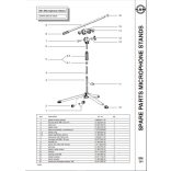 König & Meyer 25400 mikrofonállvány gémes, hosszú, összecsukható lábbal, fém alappal, fekete