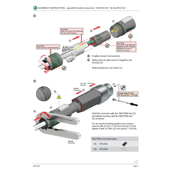 Neutrik HTLACB szerszám a powerCON TRUE1 TOP, FXX és a speakON FXX csatlakozók összeszereléshez