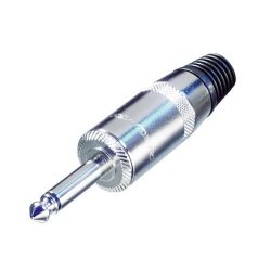   Neutrik REAN NYS225 6,3-as mono jack dugó fényes, robusztus fémházzal, 8 mm átmérőjű kábelhez