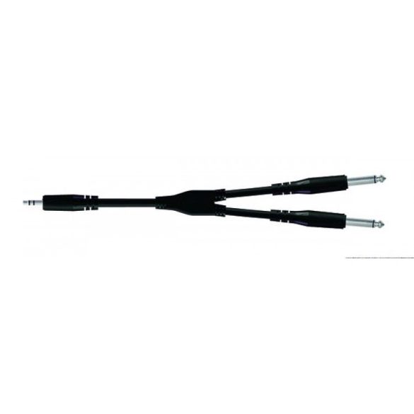PROEL BULK505LU18 Y kábel, 3.5 mm sztereó Jack dugó – 2 x 6.3 mono Jack dugó 1,8 m