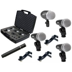   PROEL DMH5XL, Dobmikrofon szett, öt darabos, mikrofon tartóval