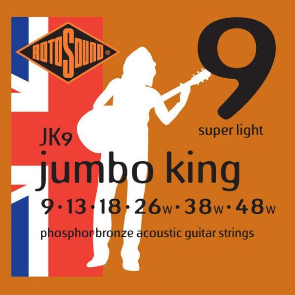 Rotosound JK9 akusztikus gitár húrkészlet, foszfor-bronz, 9 13 18 26 38 48