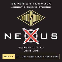   Rotosound NEXUS NXA11 Akusztikus gitár húrkészlet, foszfor-bronz, polimer bevonat, 11 15 22 30 42 52