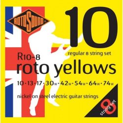   Rotosound R10-8 Nikkel 8 húros elektromos gitár húrkészlet, 10 13 17 30 42 54 64 74
