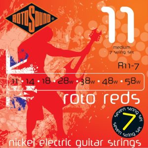 RotoSound Nickel 7 húros elektromos gitár húrkészlet, medium, 11 14 18 28 38 48 58
