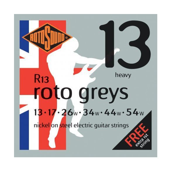 Rotosound nikkel elektromos gitár húrkészlet, heavy, 13 17 26 34 44 54