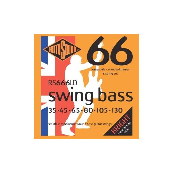 Rotosound RS 666 LD basszusgitár húrkészlet, rozsdamentes acél, 6 húr, 35 45 65 80 105 130
