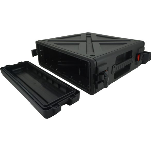 ROBUST R3UE P450 – 3U magas, 450 mm mély, ütés-, por és vízálló, polipropilén műanyag rack, IP65