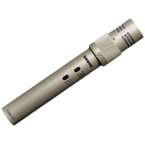 Shure KSM141/SL kardioid/gömb stúdió kondenzátormikrofon (szin:pezsgő), mikrofontartó, szélzsák, táska