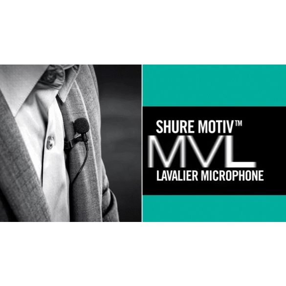 Shure MOTIV MVL csíptetős mikrofon okostelefonokhoz (1/8" 4p jack, Apple és Android)