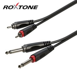 Roxtone RACC150L1 2×6,3 Jack – 2xRCA kábel, 1m