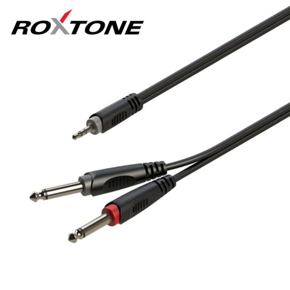 Roxtone RAYC130L1 3,5 Sztereó Jack – 2×6,3 Monó Jack kábel, 1m